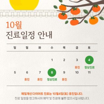 10월 진료 일정 안내